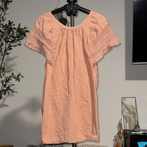 Old Navy Blush Peach Crochet Sleeve Midi Dress